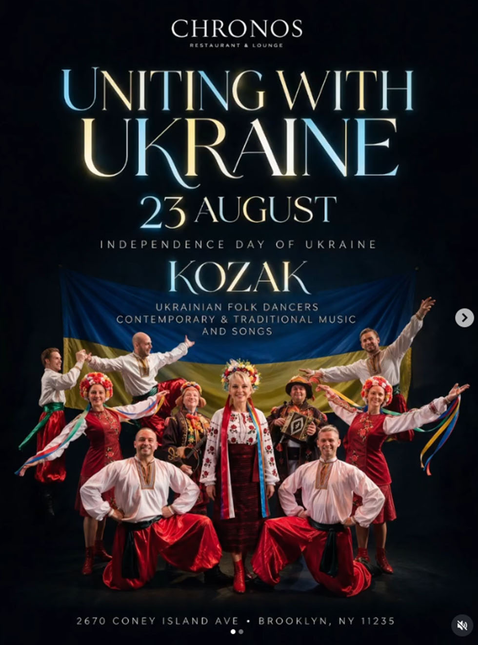 Ukrainian dancers singers musicians, www.cossack.us, www.ukrainiandancers.com, Kozak (�����) Ukrainian, 08-23-2026, Chronos Night Lounge & Restaurant 2670 Coney Island Ave Brooklyn NY 11235